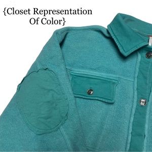 FREE PEOPLE RUBY JACKET BLUE SIZE LARGE OVERSIZED SHIRT JACKET SHACKET